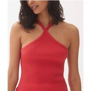 Anthropologie T.la tank top womens medium red halter blouse shirt summer